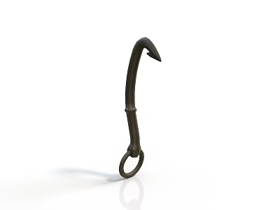 Durable Practical Metal Household Hook For Hanging Items With Curved Design 3d model