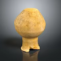 Ancient Yellow Stone Carving Sculpture With Head Shape And Textured Surface 3d model