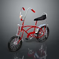 Classic Red Bicycle With Red Handlebars Black Seat And Silver Accents