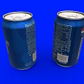 Two Blue Pepsi Cans Displayed On A Vibrant Blue Background 3d model