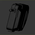 Black Handheld Walkie Talkie Device With Antenna On Gray Background
