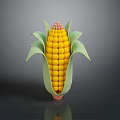 Fresh Shiny Corn With Green Husks And Yellow Kernels On Dark Background