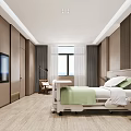 Modern Hospital Outpatient Ward With Electric Bed TV Window Chair And Wooden Decor