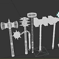 Different Animal Themed Hammers With Spiked Metal Heads And Wooden Handles