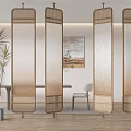 French Screen Partition Glass Partition Rattan Partition Frosted Glass Partition Gradient Glass Partition 3d model
