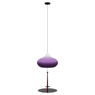 Elegant Purple Dome Shaped Pendant Light With Hanging Tassel Decoration 3d model