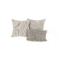 Neutral Cream Colored Decorative Throw Pillows With Textured And Patterned Designs 3d model