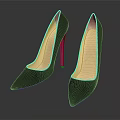 Elegant Black Pointed Toe High Heels With Red Heel And Stylish Design