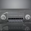 Vintage Electronic Radio With Silver Metal Case Knobs And Dial