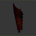 Ancient Weapon Red Leather Quiver With Wooden Arrows And Hunting Design