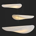 Modern White Leaf Shaped Pendant Lights With Soft Warm Glow Design 3d model