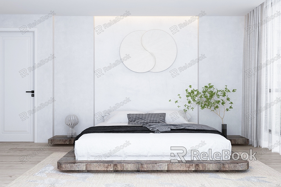 Modern background double bed model