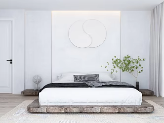 Modern background double bed 3d model