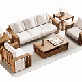 New Chinese Sofa Coffee Table 3d model