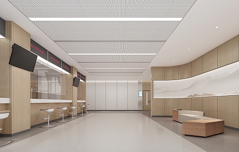 Modern Hospital Hall Admission and Admission Handling 3d model