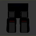 Comfortable Airplane Passenger Seats In Gray Black With Red Stripes Design