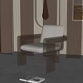 Modern Leisure Chair with Transparent Acrylic Armrests White Cushion in Modern Interior Wooden Striped Wall