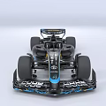 Black And Blue Formula Race Car With Rear Wing Racing Tires And Cockpit Design