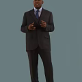 Business Men In Suits With Various Standing And Sitting Poses