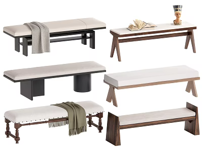 Quiet Ancient Style Bed Tail Bench 3d model