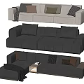Modern double sofa multiplayer sofa corner sofa 3d model