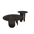 Modern Minimalist Round Coffee Tables With Marble Tabletop And Metal Base 3d model
