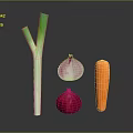 Fresh Organic Vegetables Leek Onion Red Onion And Carrot On Dark Background With Reflection