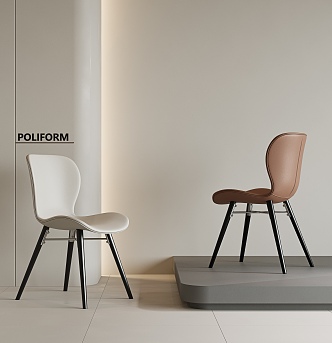 Modern Single Chair Combination Dining Chair Desk Chair Tea Chair Leather Chair Metal Chair Armchair 3d model