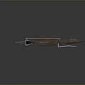Detailed Wooden Crossbow With Metal Frame Taut Bowstring And Arrow Groove Design