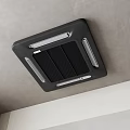 Recessed Ceiling Air Conditioner Fan With Black Grille Design For Modern Interior