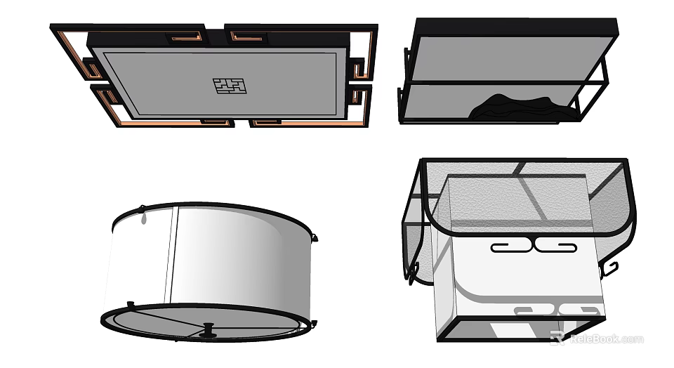 Modern Ceiling Lights With Diverse Shapes And Sleek Design For Home Interiors 3d model 