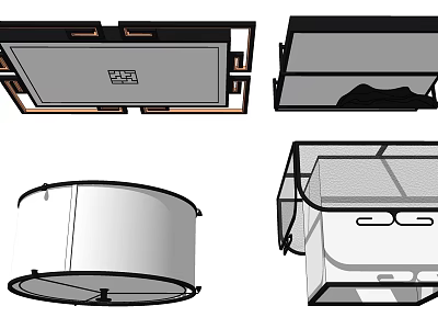 Modern Ceiling Lights With Diverse Shapes And Sleek Design For Home Interiors 3d model