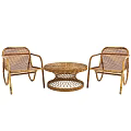Outdoor Rattan Table with Matching Chairs for Patio Garden Outdoor Space