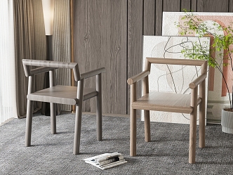 Modern single chair single chair combination 3d model