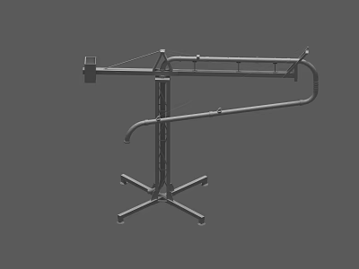 Industrial Mechanical Equipment Stand With Adjustable Arm And Heavy Duty Stable Base 3d model