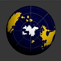 Blue And Yellow Globe With Highlighted Australia Continent On Dark Background