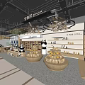 Cultural and Creative Products Specialty Store With Panda Dolls Display Shelves Jars And Decorative Chandeliers