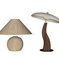 Wood-grain table lamp 3d model