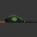 Green Wired Computer Mouse With Orange USB Connector And Cable