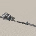 Modern Entrance Gate With Metal Fence Glass Panels And Pillar Design