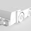 White Heavy Duty Utility Vehicle Featuring Large Tires Red White Stripes And Cab