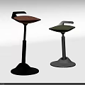 Modern Design Bar Stools With Orange Green Upholstered Seat And Black White Stable Base