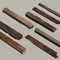 Natural Stone and Wood Long Strips with Rustic Texture for Decorative Use