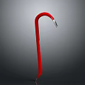 Red Curved Metal Hook Tool With Silver Tip For Industrial Applications