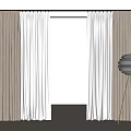 Modern Double Layer Curtains With Sheer Linen And Sliding Window Treatment