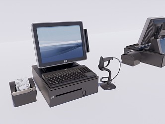 Modern cash register cash register cash register 3d model