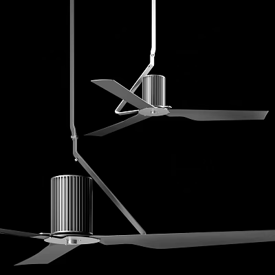 Silver Sleek Modern Air Cooler Fan With Metallic Blades And Hanging Design 3d model