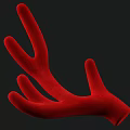 Decorative Red Animal Claw Shaped Wall Decor On Black Background 3d model
