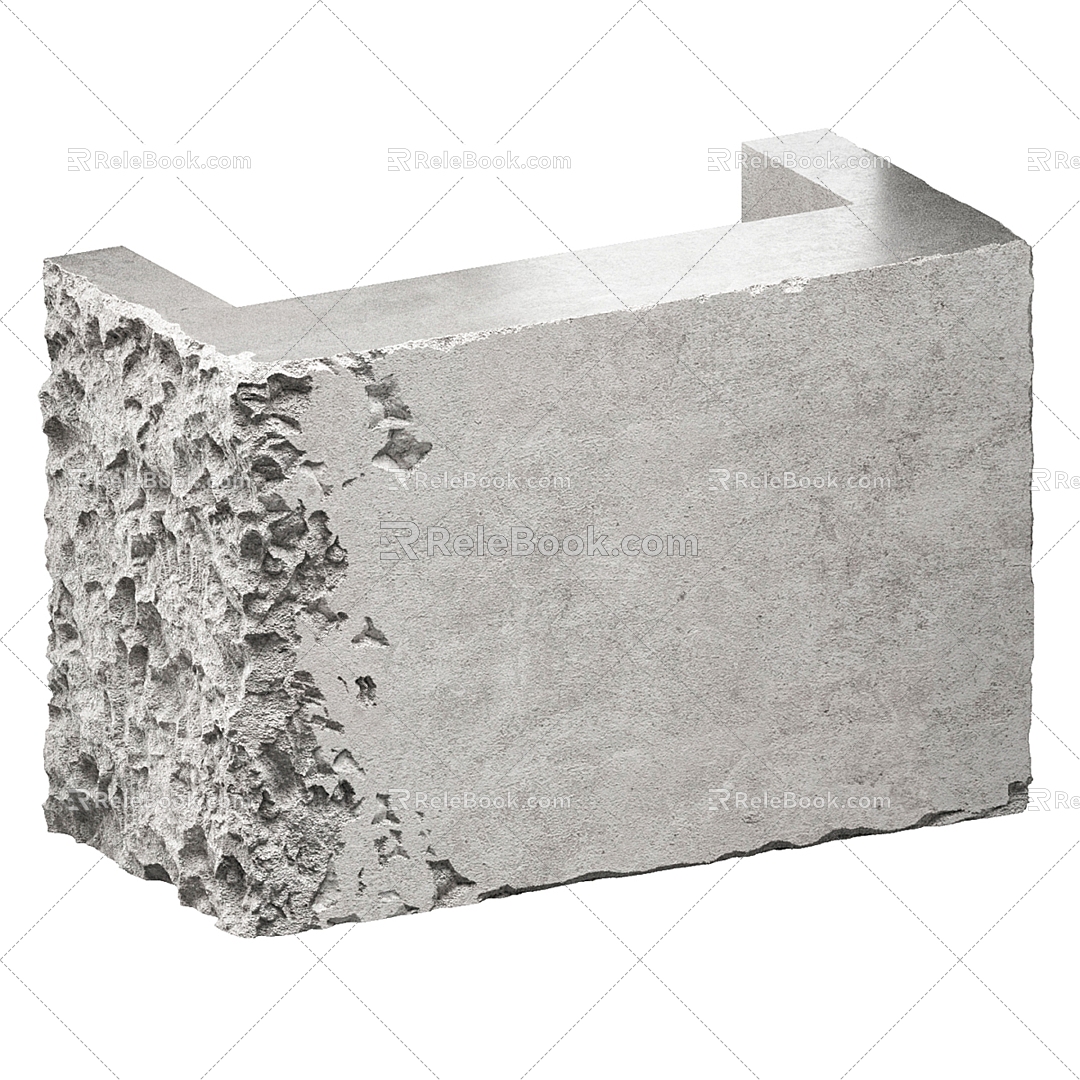 Concrete Reception Desk 3d model