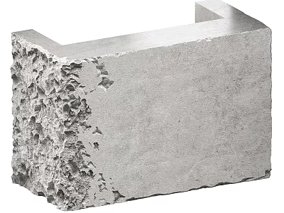 Modern Gray Concrete Reception Desk Design With Rough Textured Surface 3d model